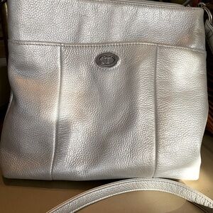 Tignanello Leather Convertible Bag - Silver